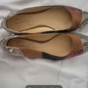 Jessica Simpson Brown and Pink Flats Elegant Shoe